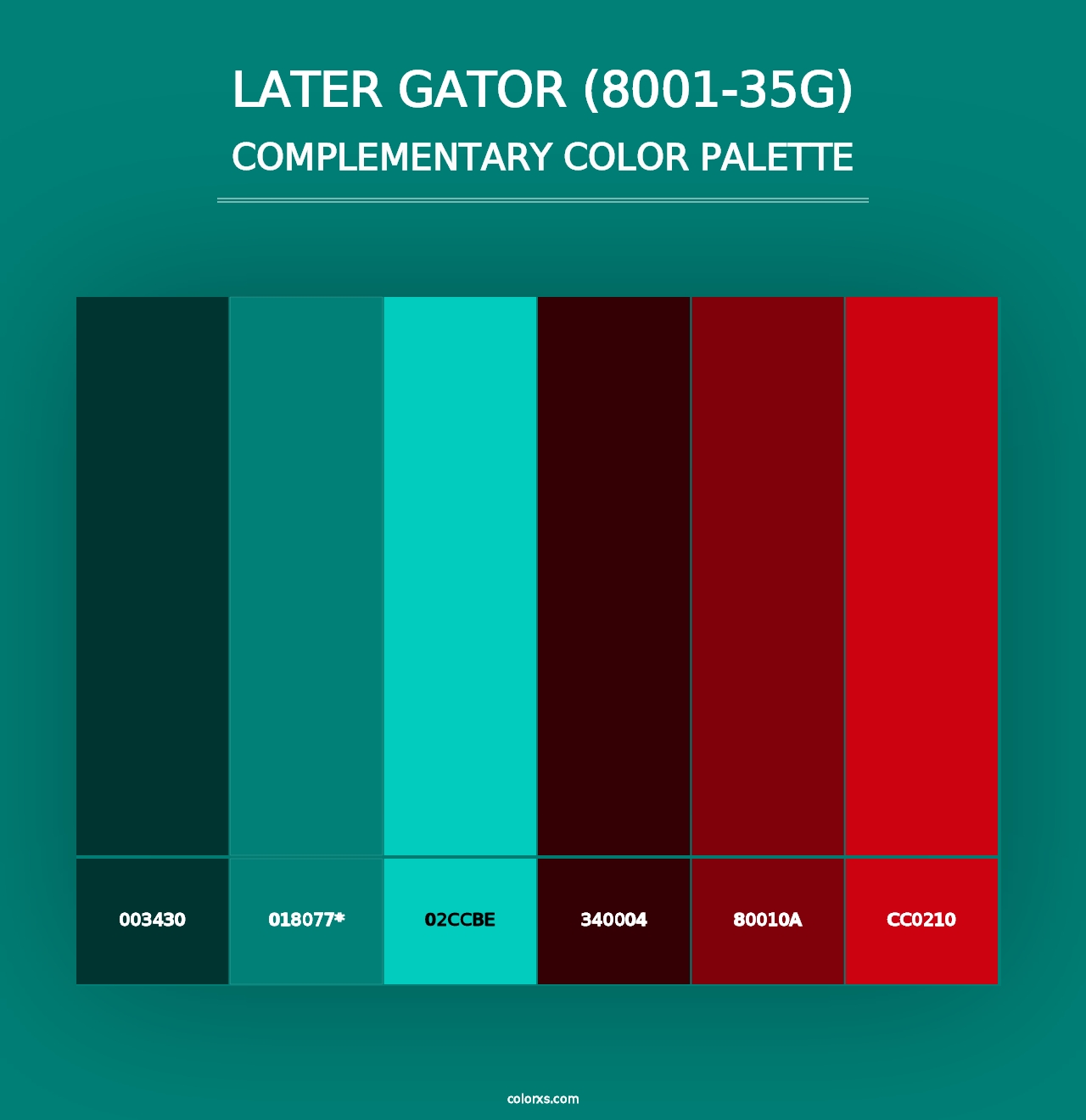 Later Gator (8001-35G) - Complementary Color Palette