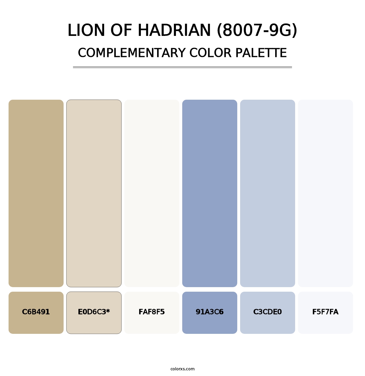 Lion of Hadrian (8007-9G) - Complementary Color Palette