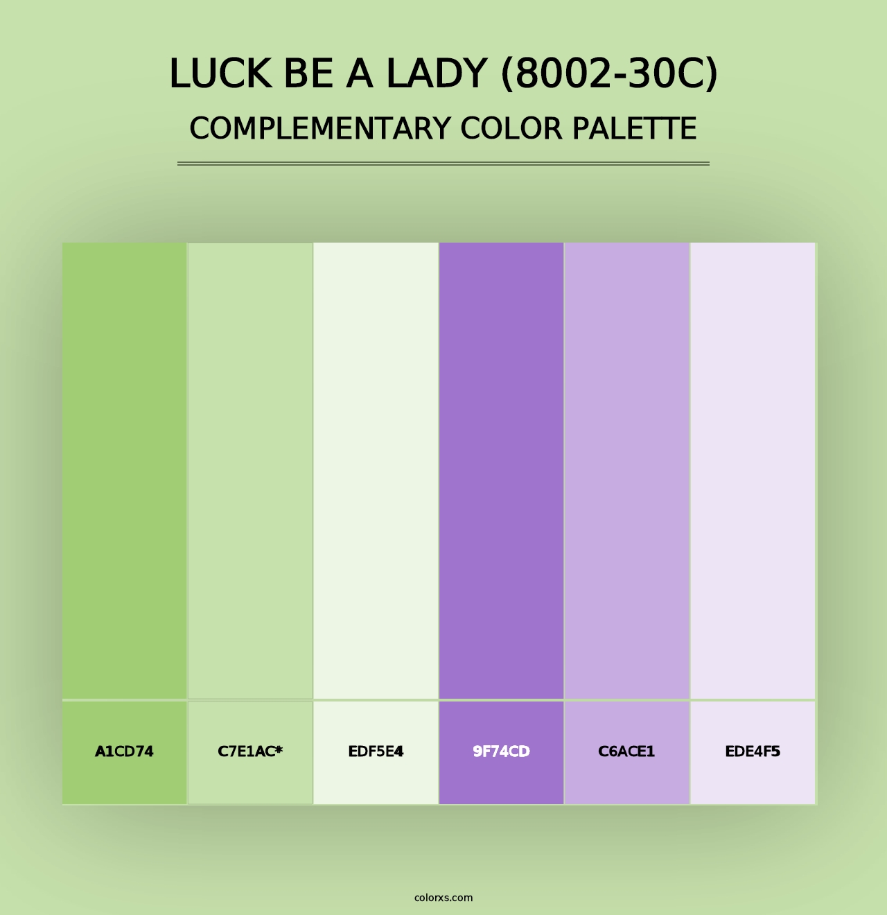 Luck Be a Lady (8002-30C) - Complementary Color Palette