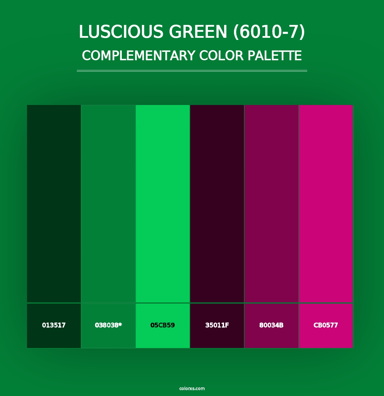 Luscious Green (6010-7) - Complementary Color Palette