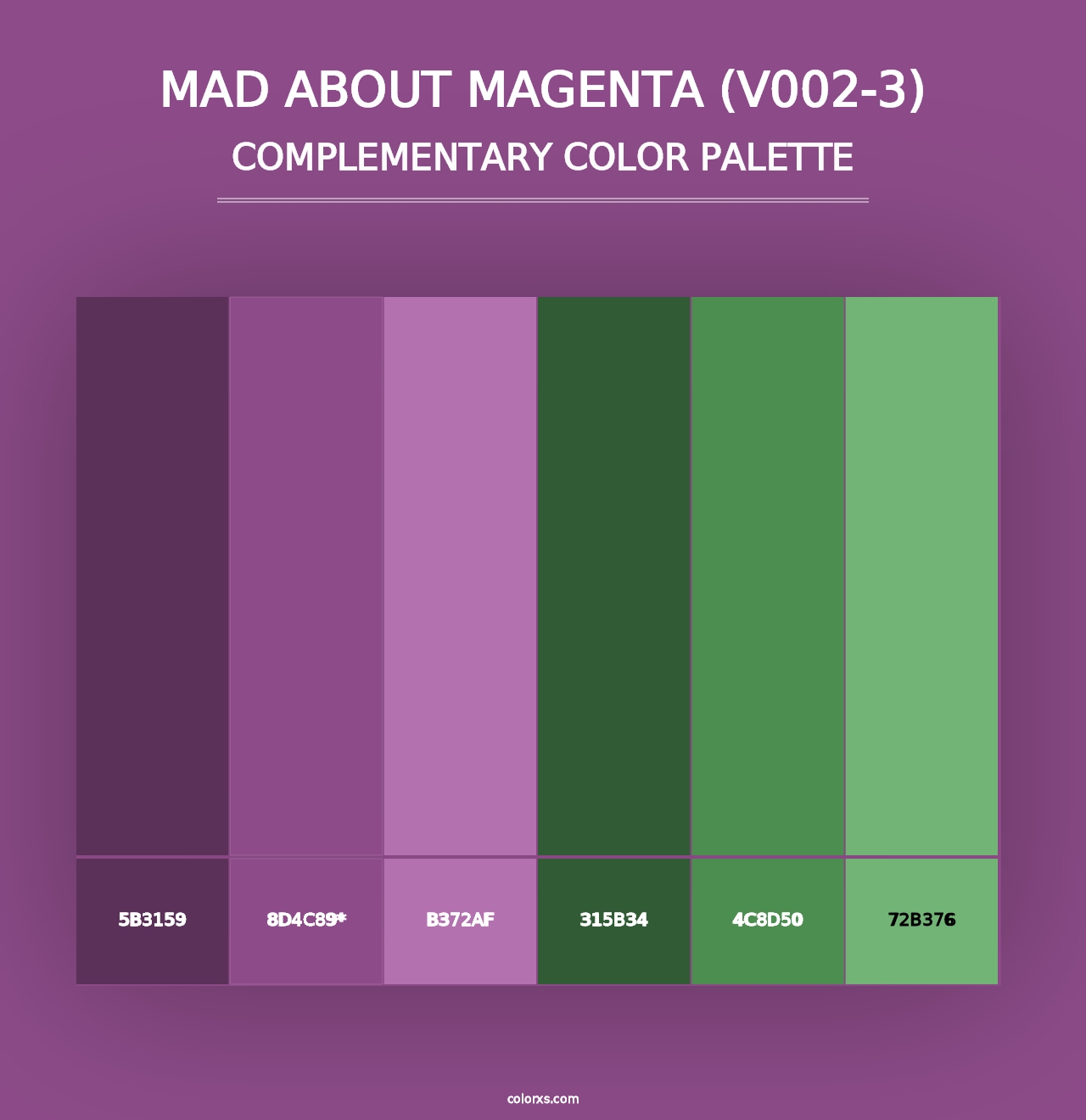 Mad about Magenta (V002-3) - Complementary Color Palette