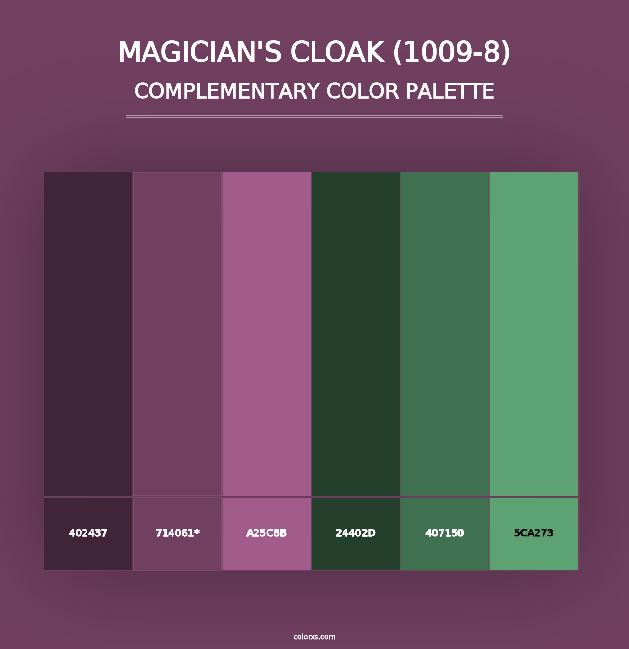 Magician's Cloak (1009-8) - Complementary Color Palette