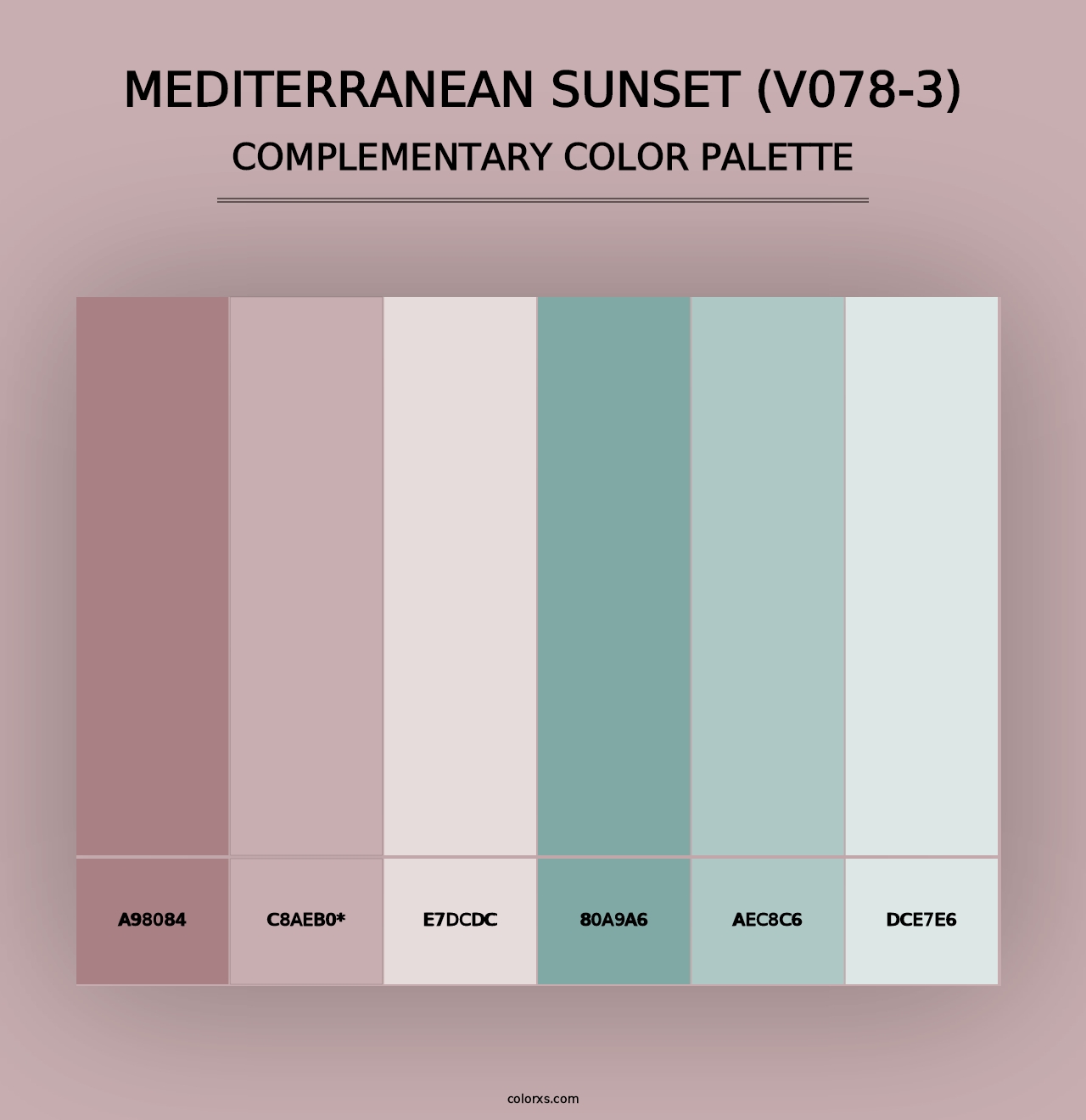 Mediterranean Sunset (V078-3) - Complementary Color Palette