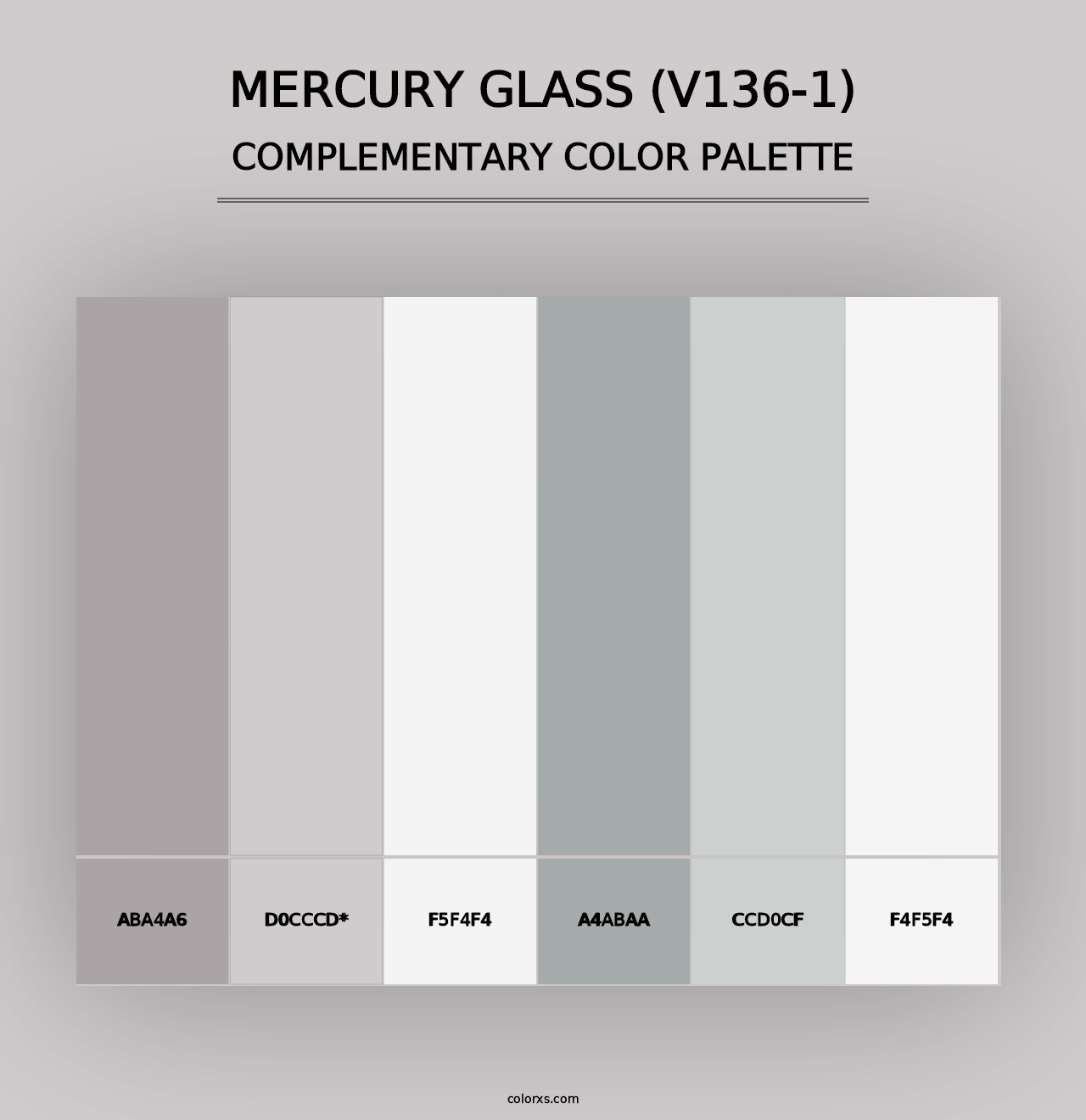 Mercury Glass (V136-1) - Complementary Color Palette