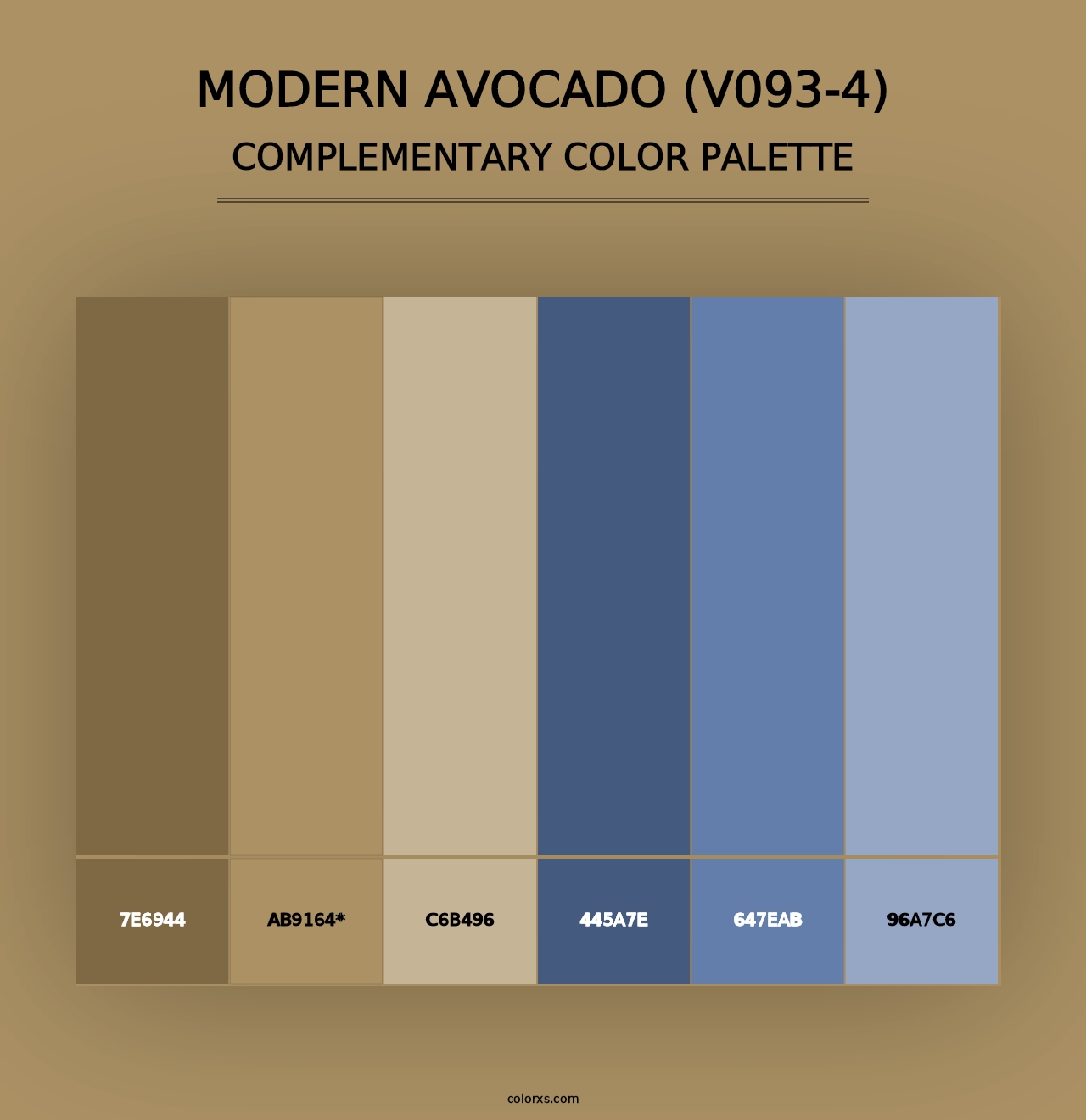 Modern Avocado (V093-4) - Complementary Color Palette