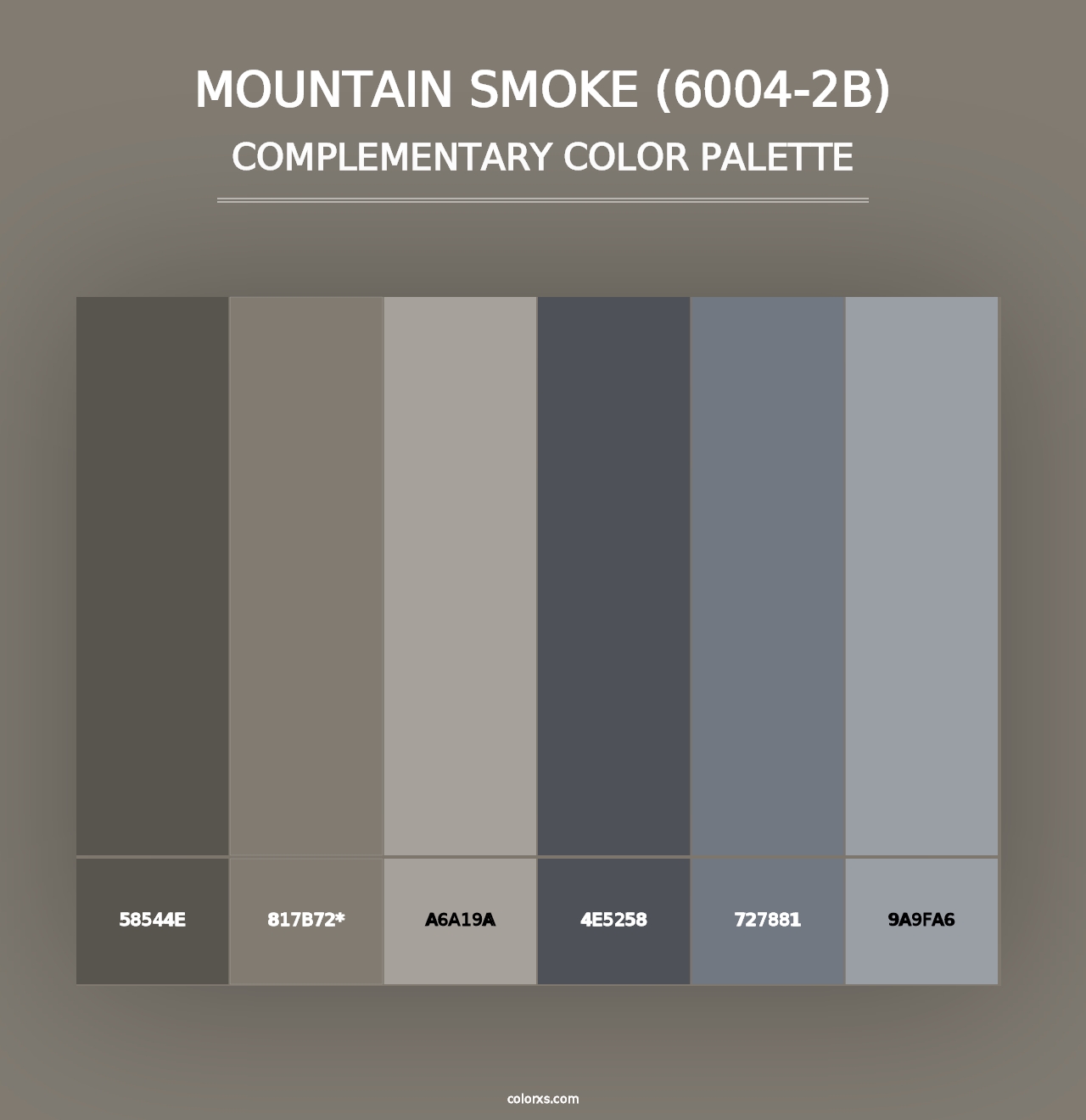 Mountain Smoke (6004-2B) - Complementary Color Palette