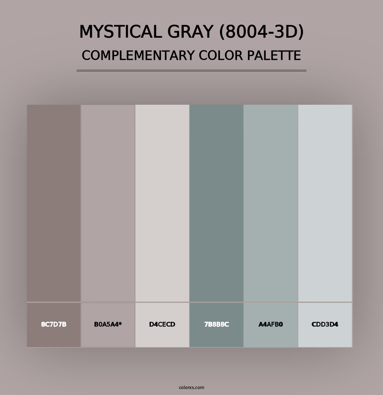 Mystical Gray (8004-3D) - Complementary Color Palette