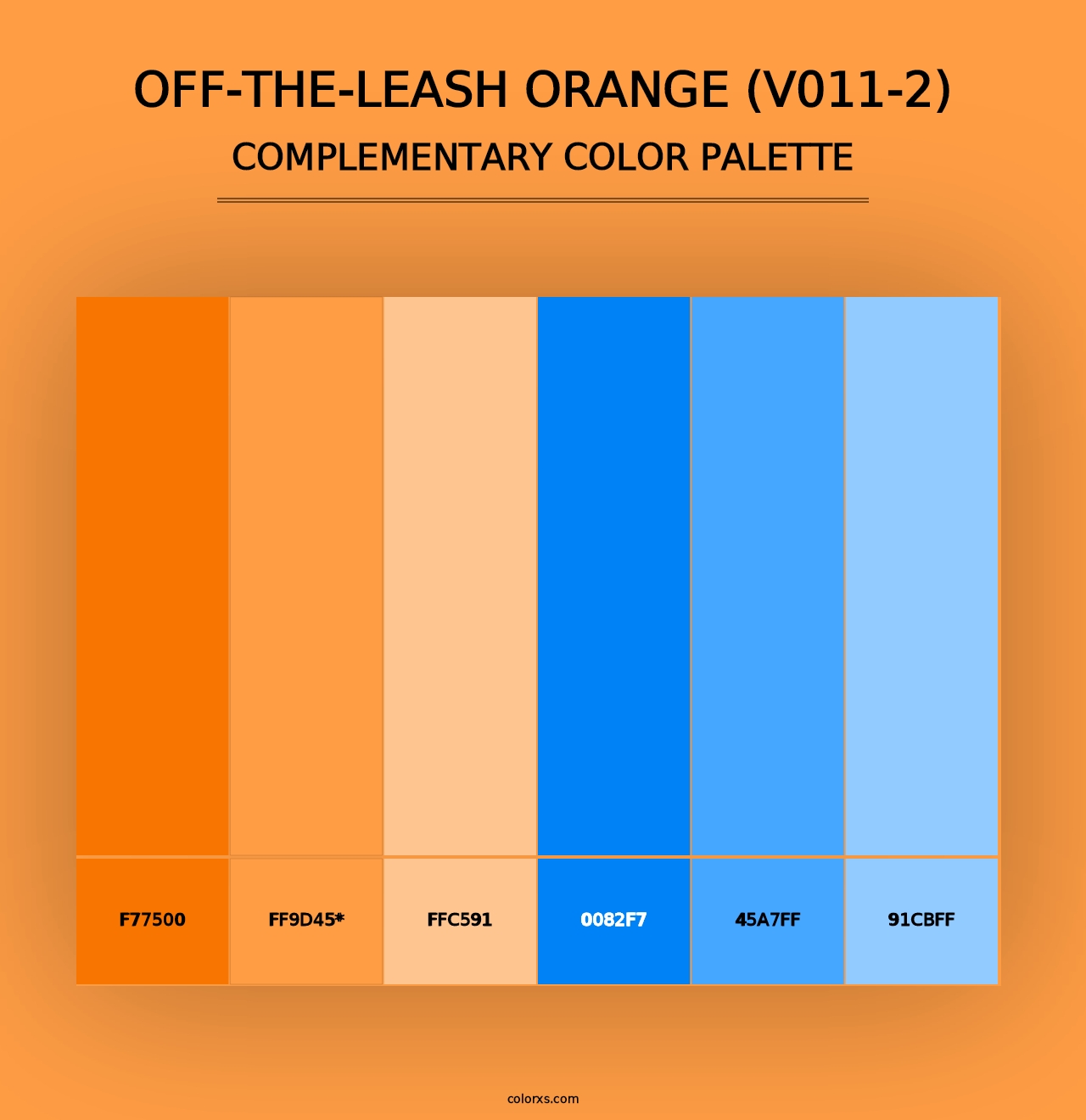 Off-the-Leash Orange (V011-2) - Complementary Color Palette