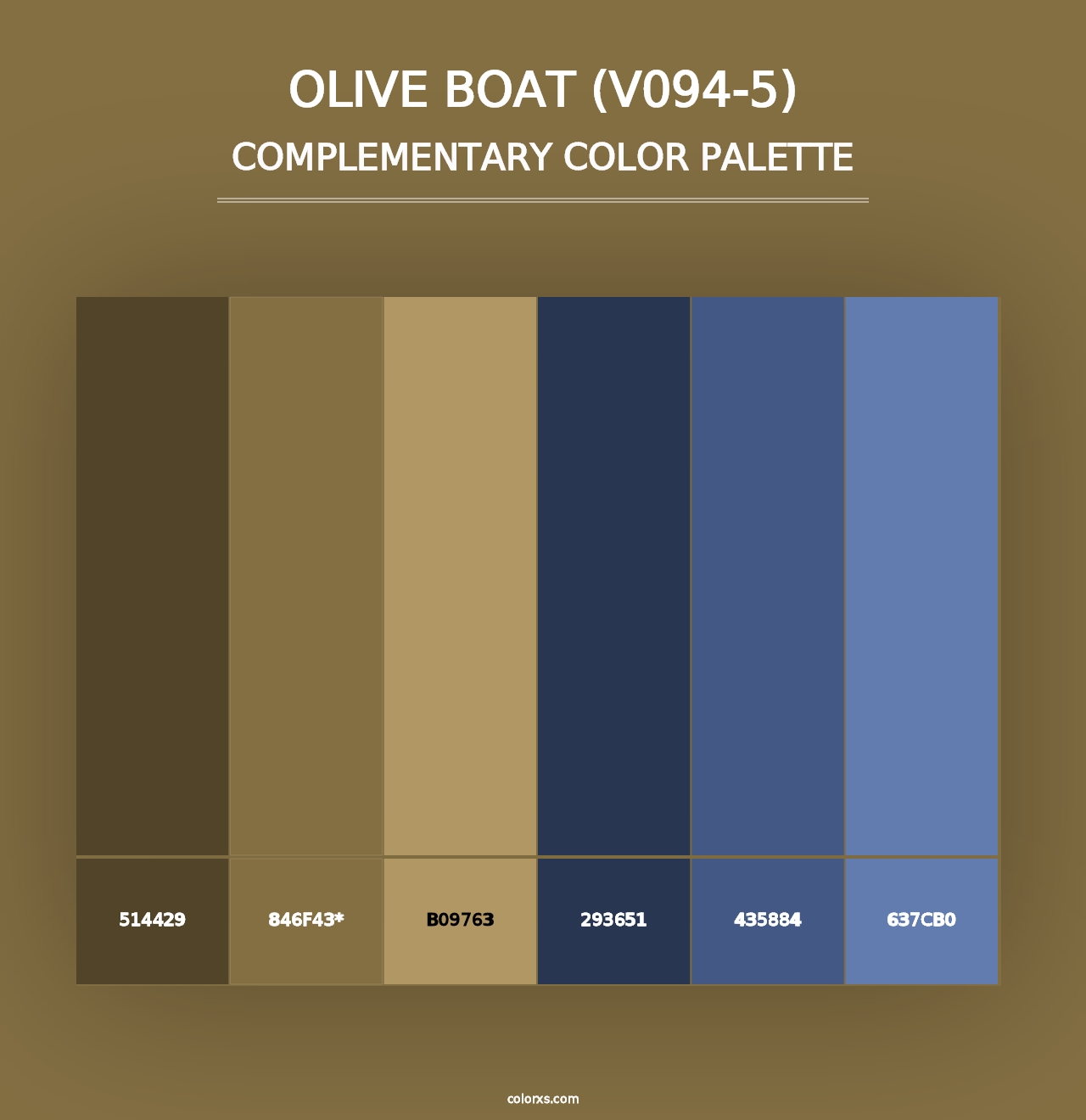 Olive Boat (V094-5) - Complementary Color Palette