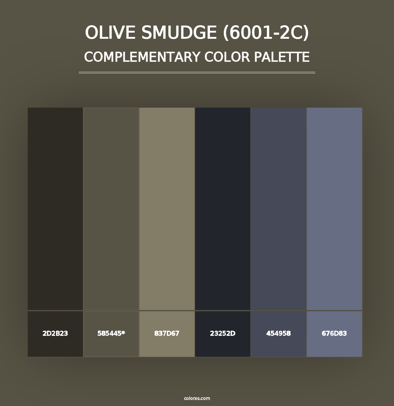 Olive Smudge (6001-2C) - Complementary Color Palette