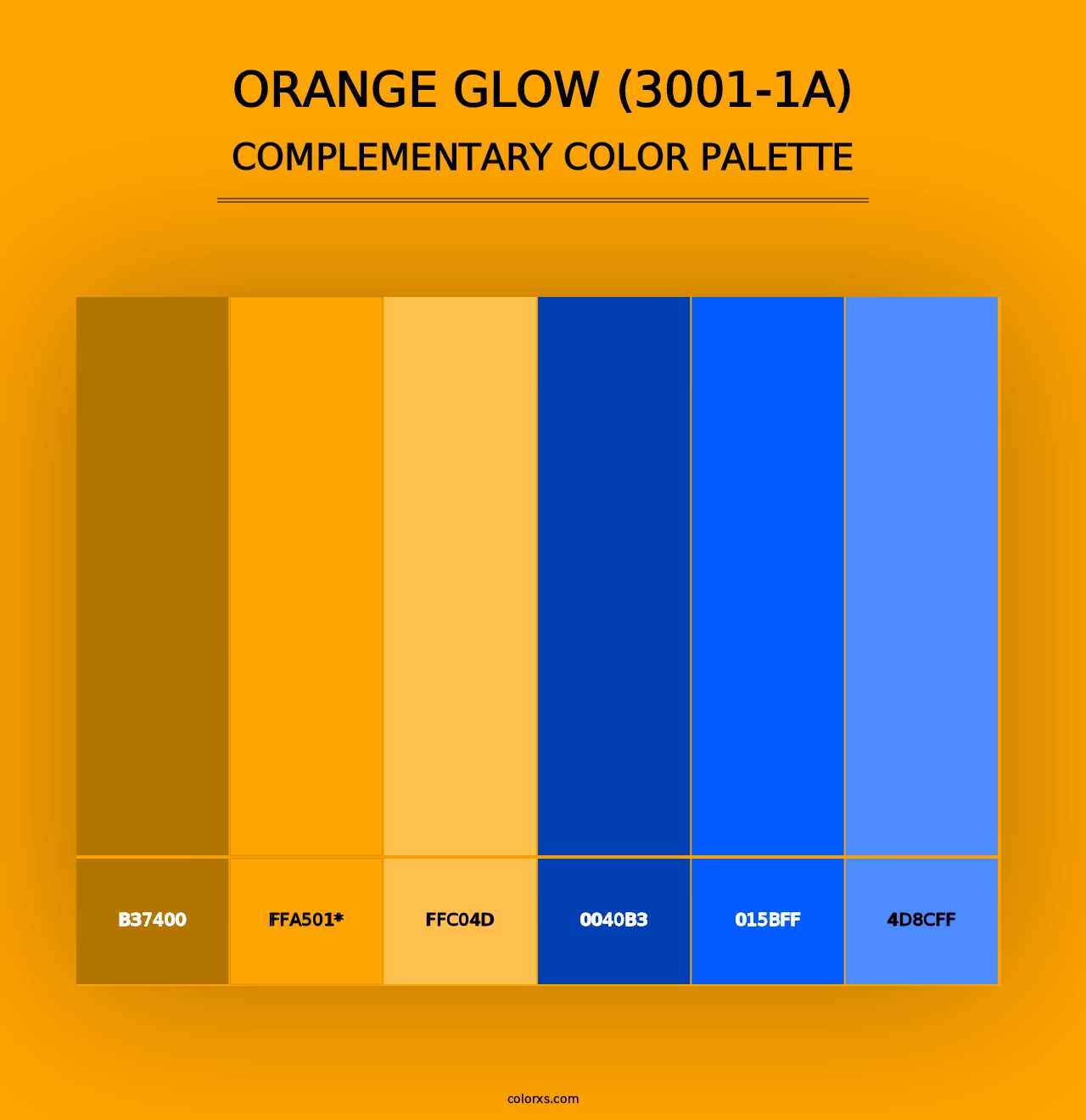 Orange Glow (3001-1A) - Complementary Color Palette