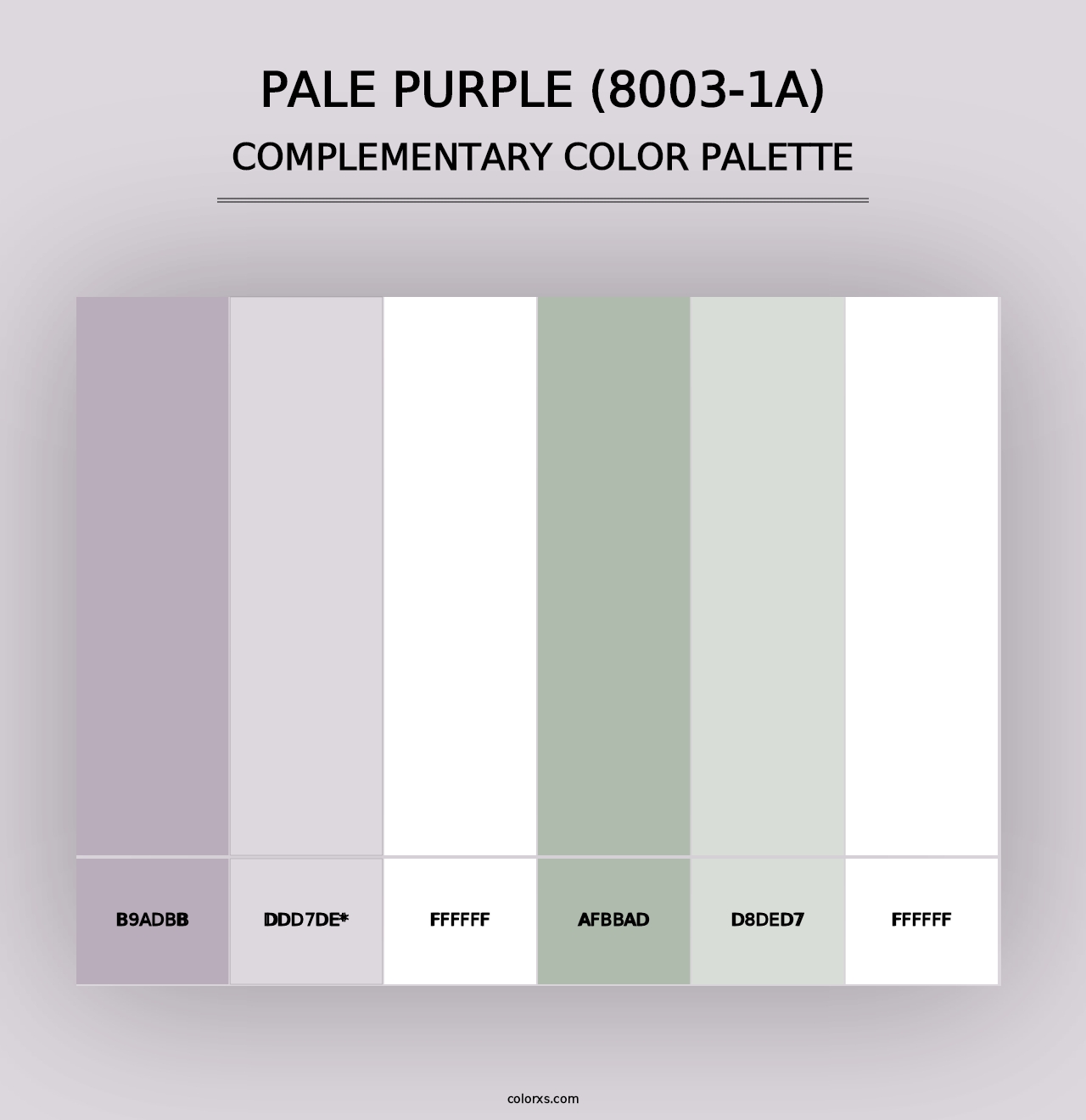 Pale Purple (8003-1A) - Complementary Color Palette