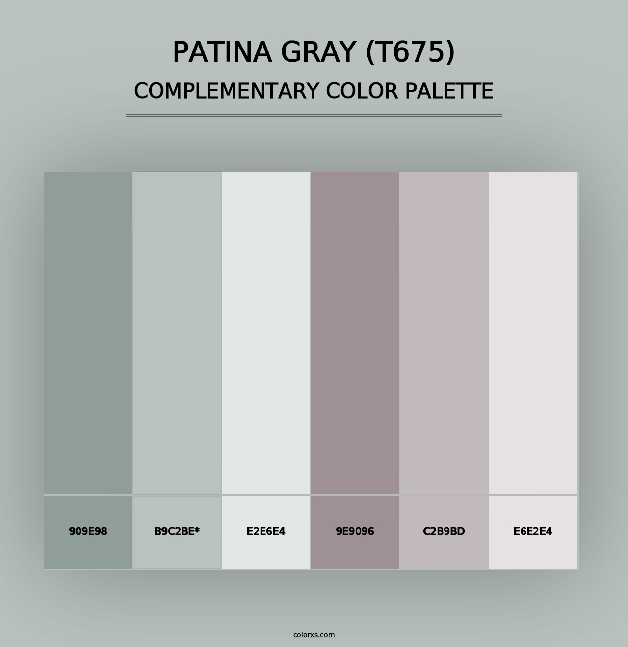 Patina Gray (T675) - Complementary Color Palette