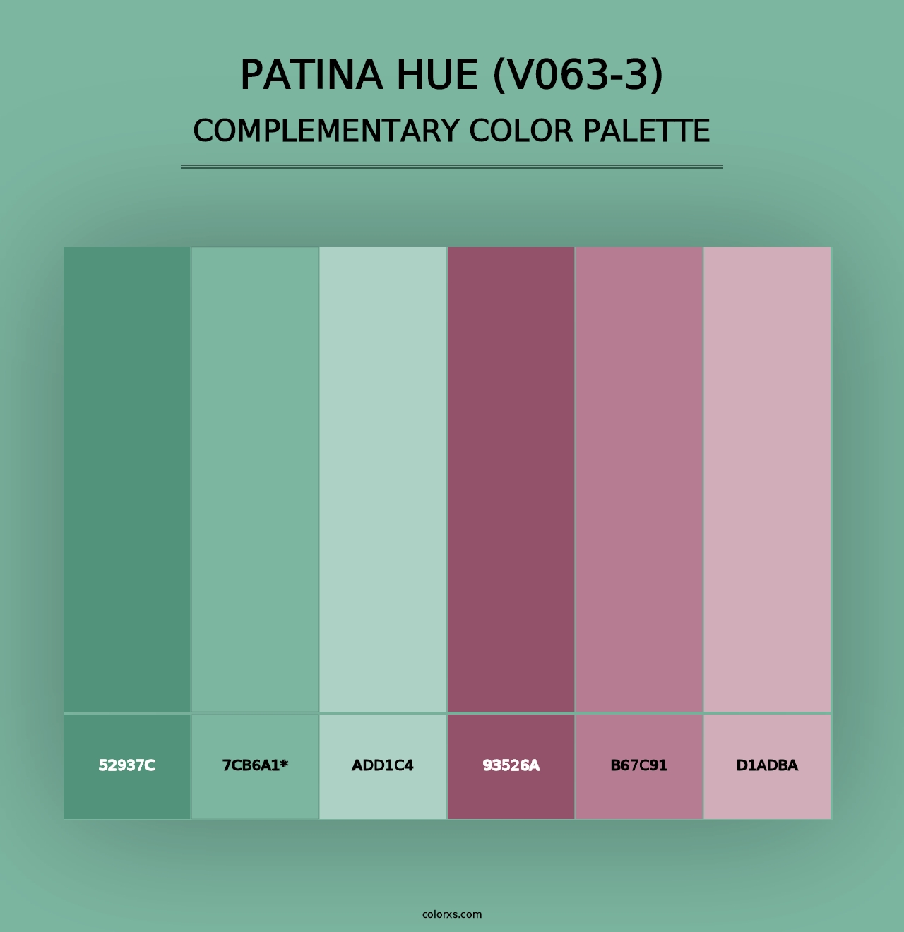 Patina Hue (V063-3) - Complementary Color Palette