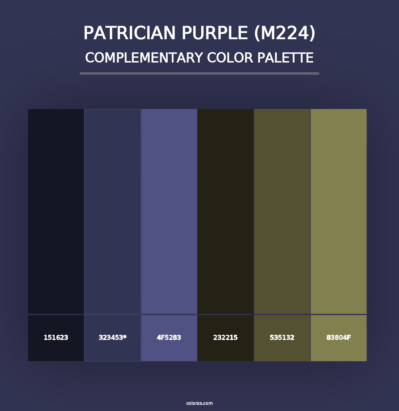 Patrician Purple (M224) - Complementary Color Palette