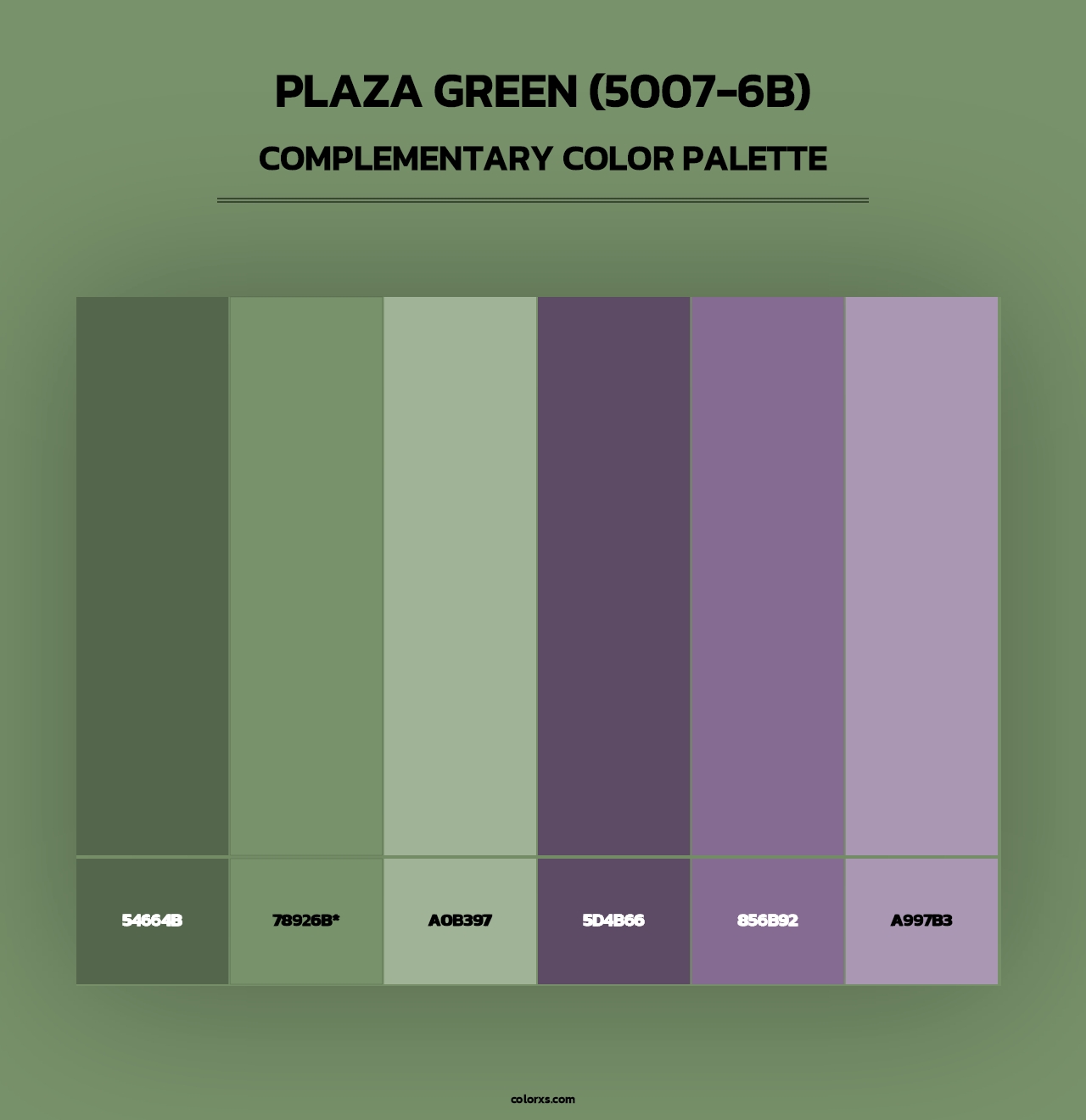 Plaza Green (5007-6B) - Complementary Color Palette