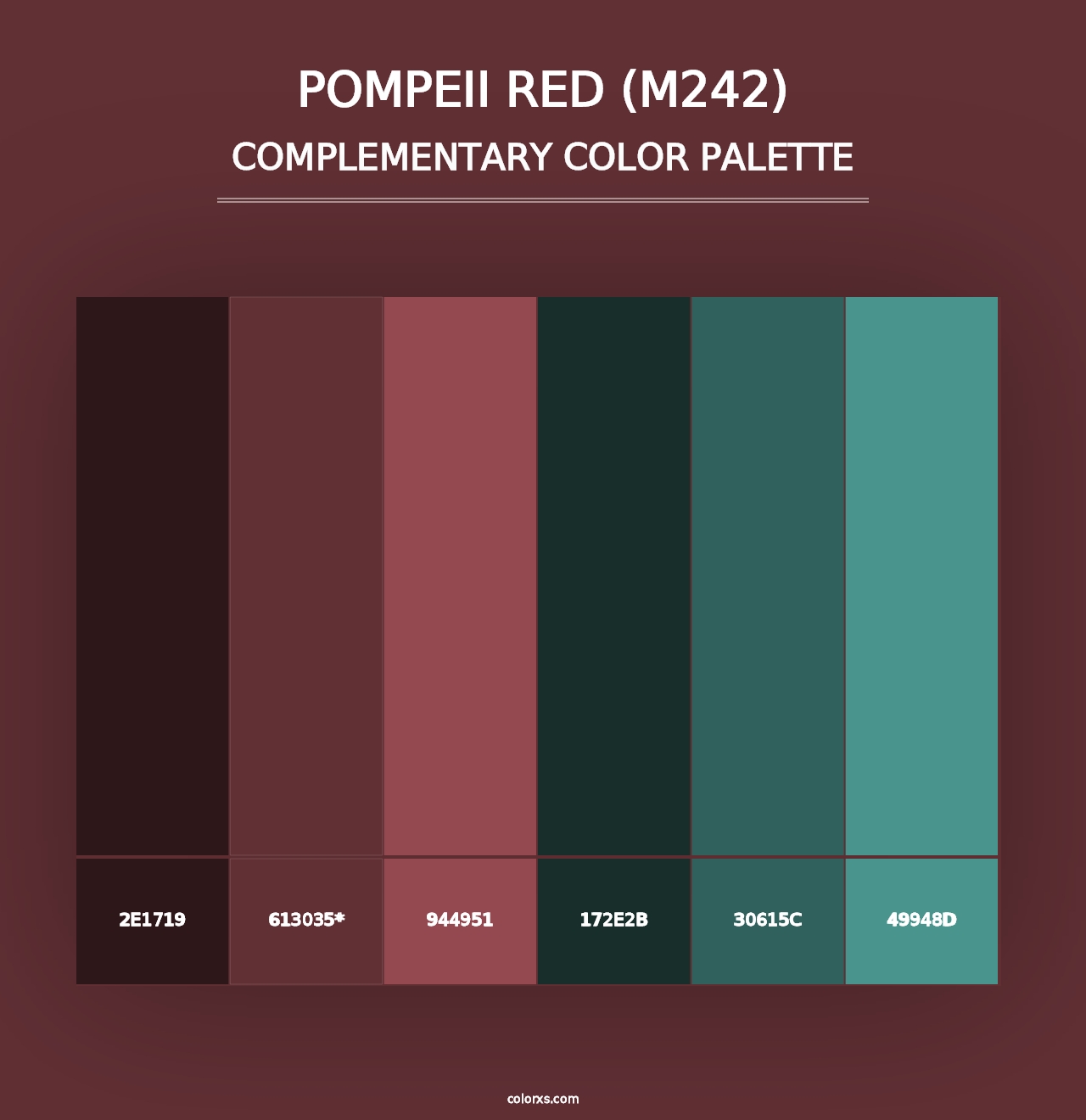 Pompeii Red (M242) - Complementary Color Palette