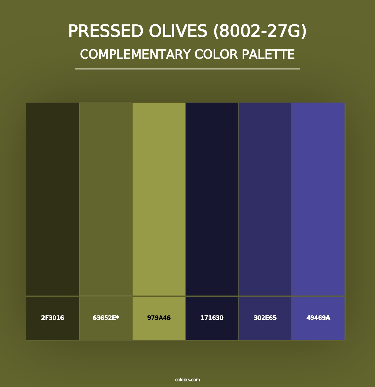 Pressed Olives (8002-27G) - Complementary Color Palette