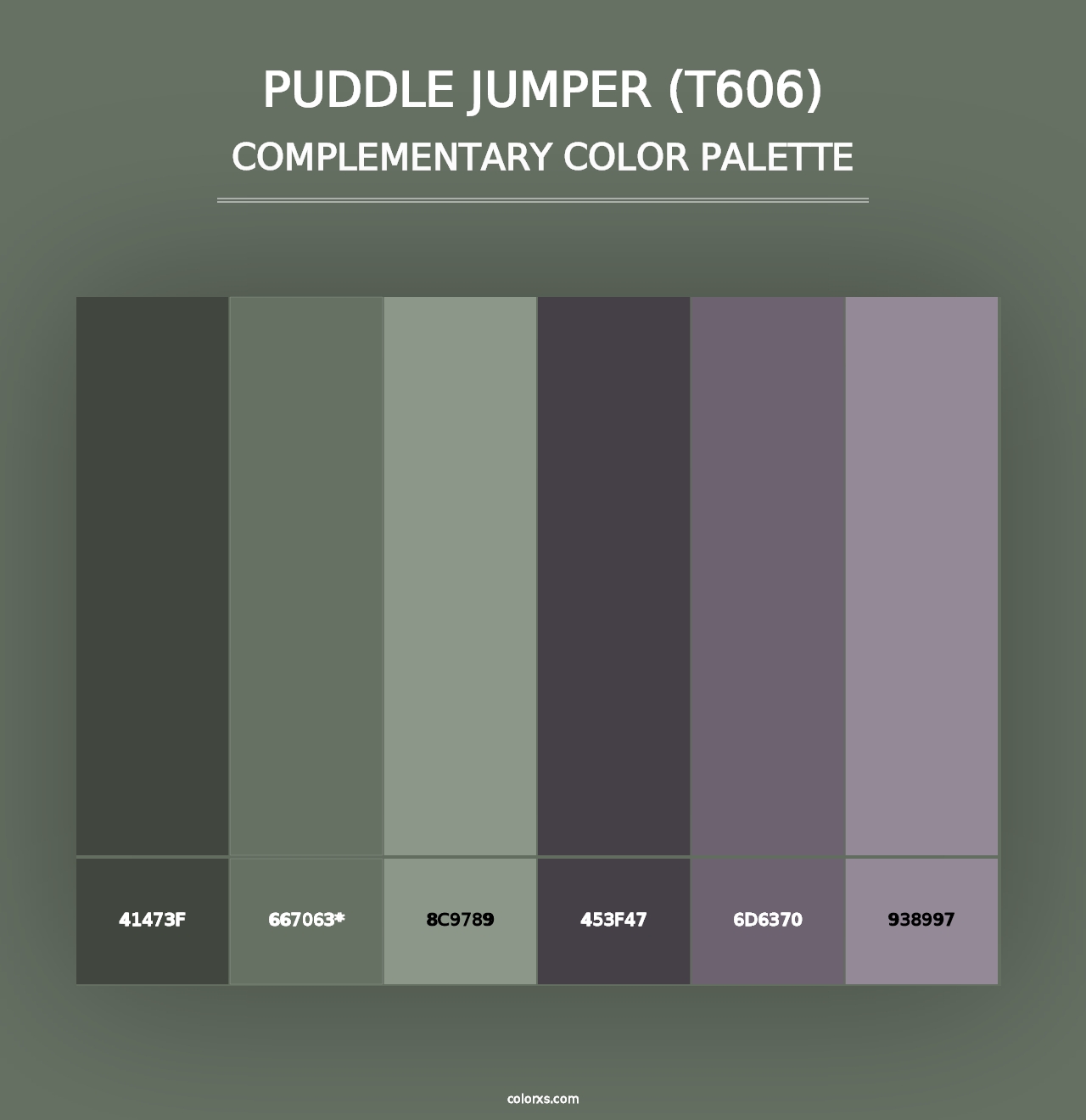 Puddle Jumper (T606) - Complementary Color Palette