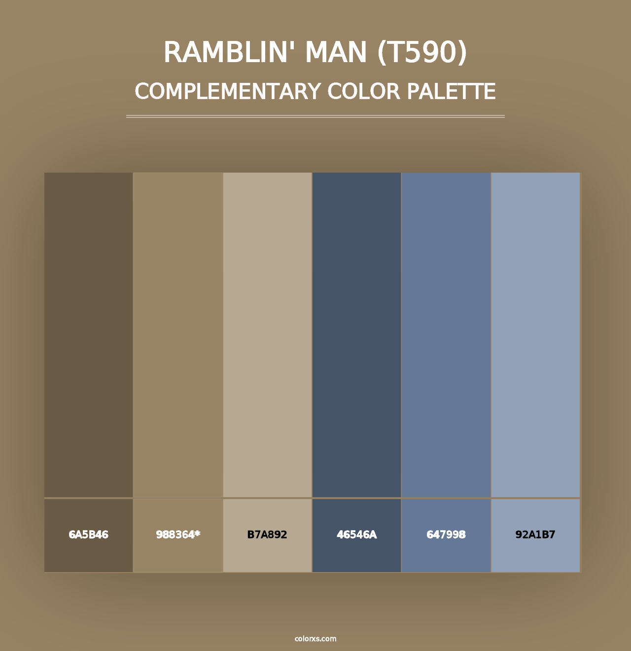 Ramblin' Man (T590) - Complementary Color Palette