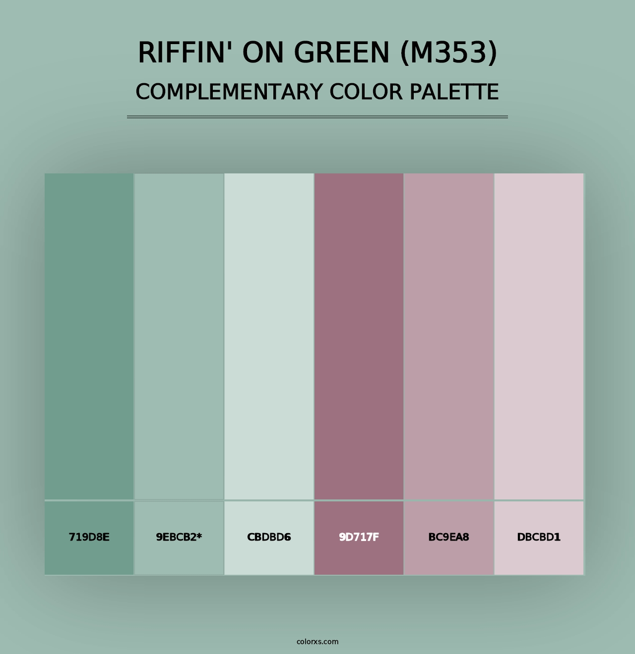 Riffin' on Green (M353) - Complementary Color Palette