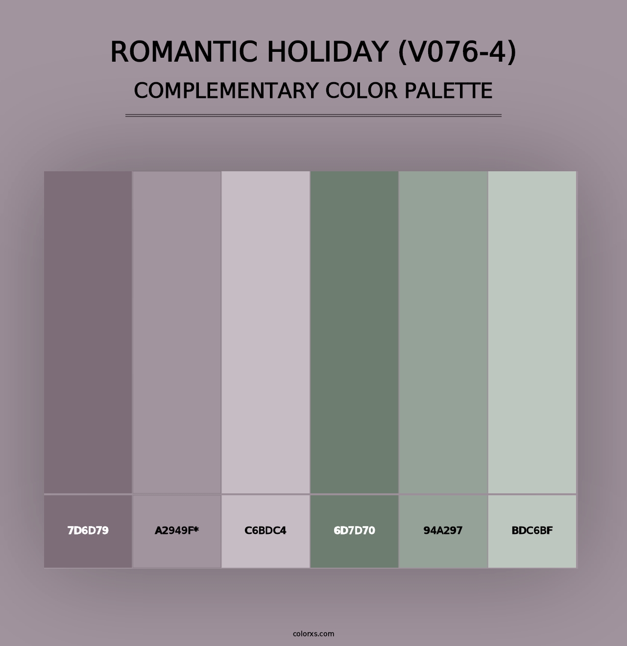 Romantic Holiday (V076-4) - Complementary Color Palette