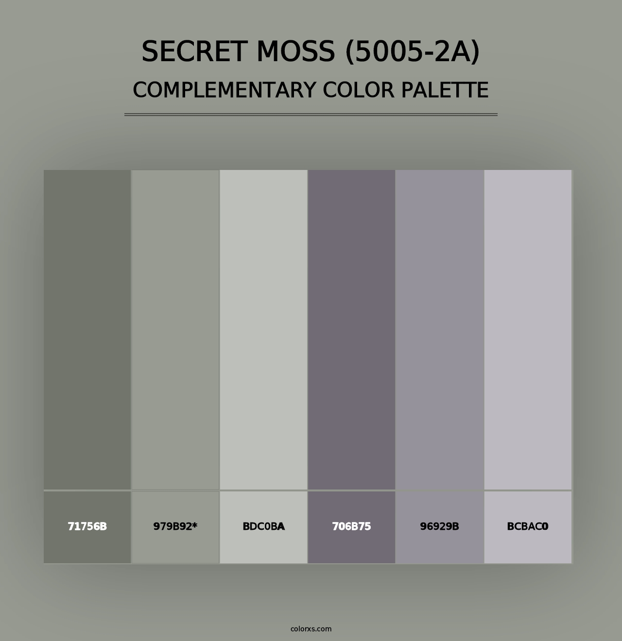 Secret Moss (5005-2A) - Complementary Color Palette