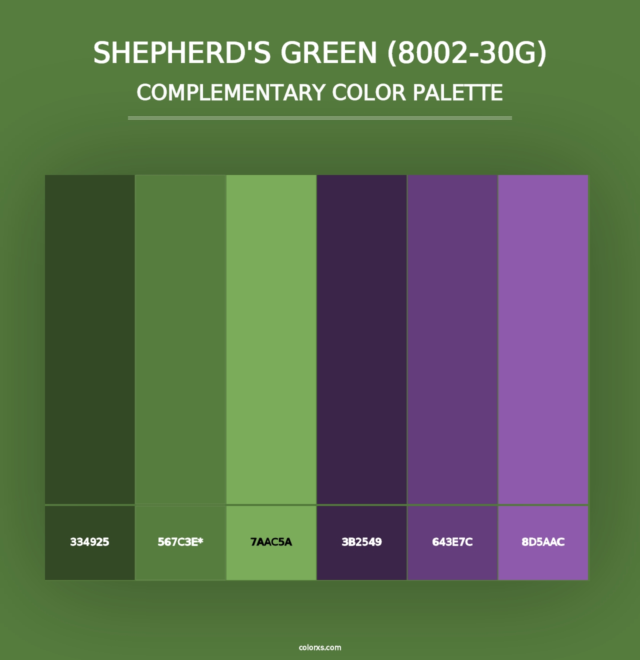 Shepherd's Green (8002-30G) - Complementary Color Palette