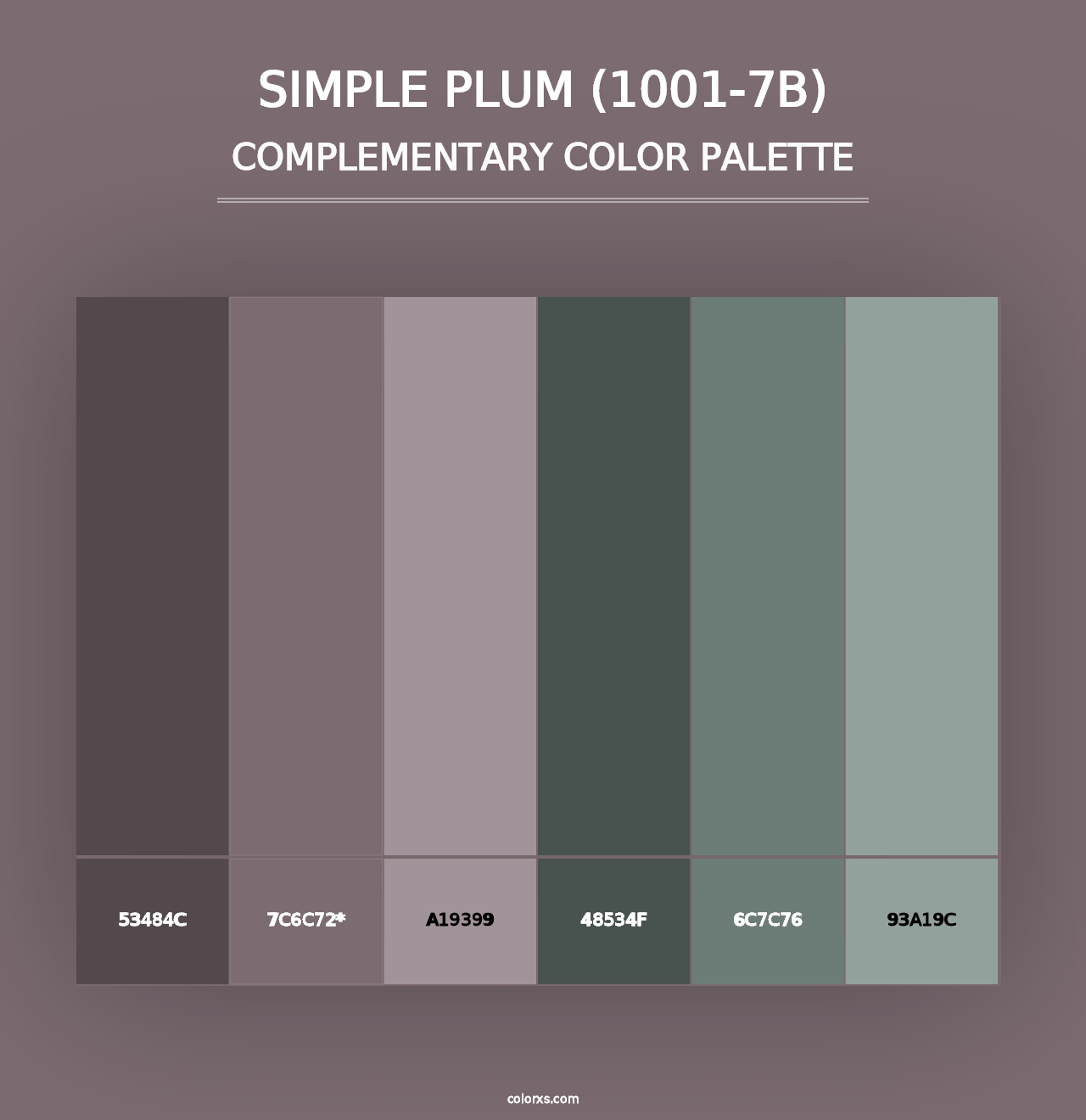 Simple Plum (1001-7B) - Complementary Color Palette