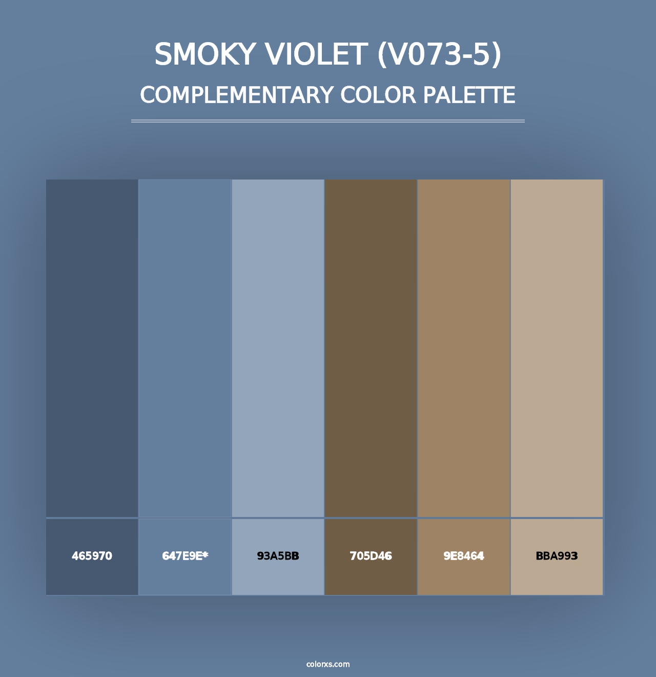 Smoky Violet (V073-5) - Complementary Color Palette