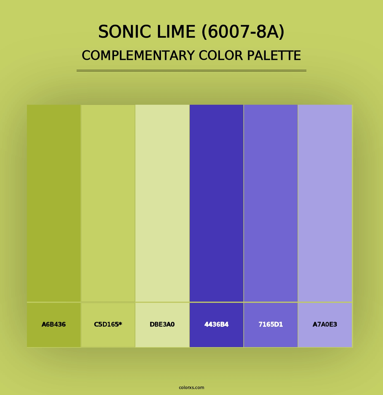 Sonic Lime (6007-8A) - Complementary Color Palette