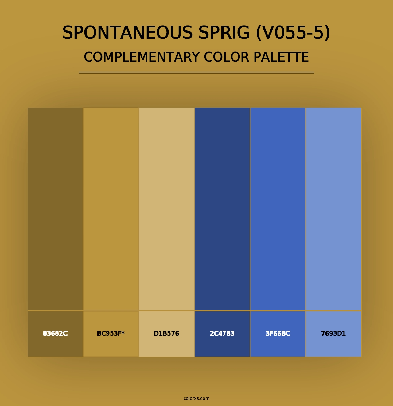 Spontaneous Sprig (V055-5) - Complementary Color Palette