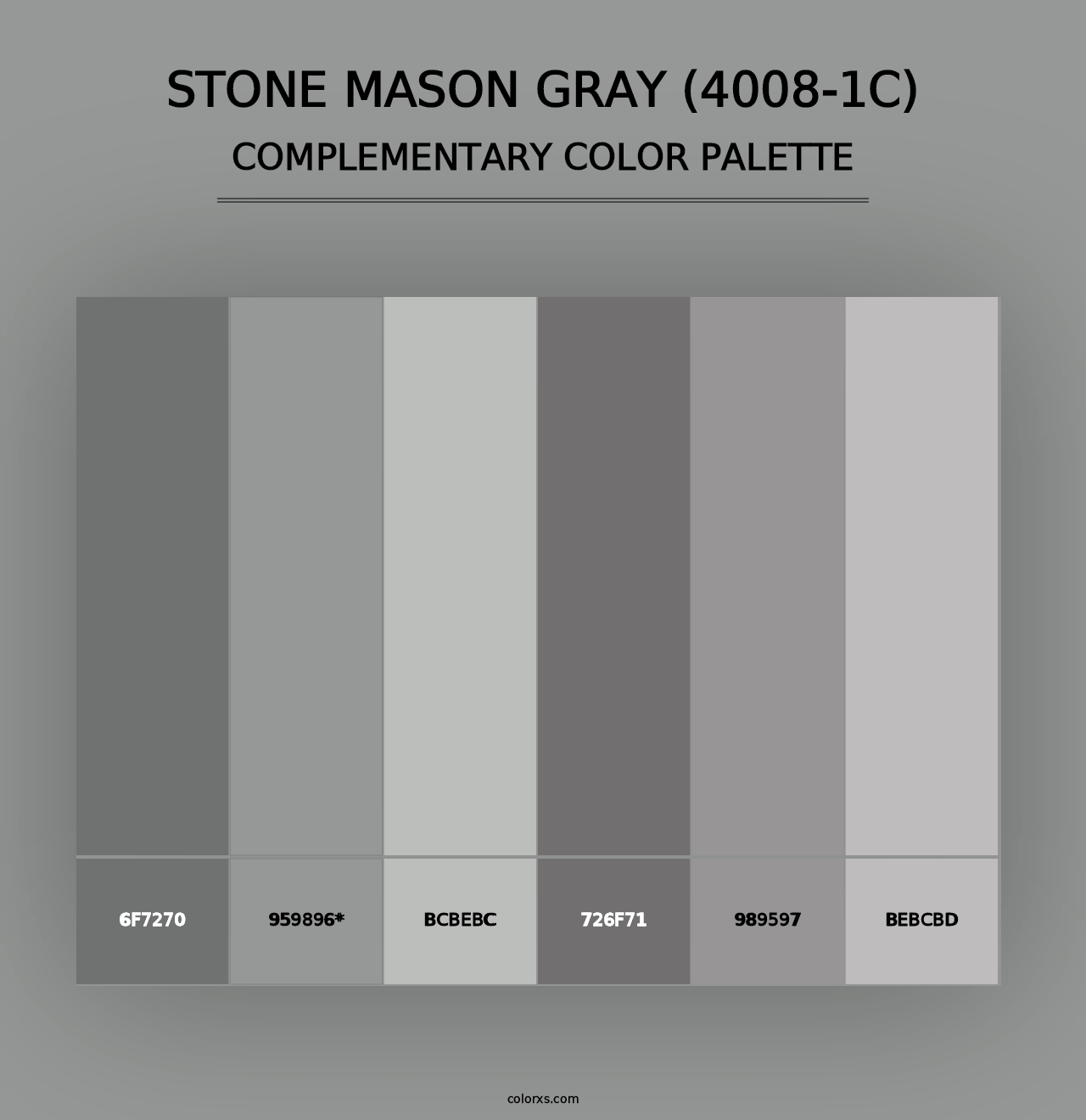 Stone Mason Gray (4008-1C) - Complementary Color Palette