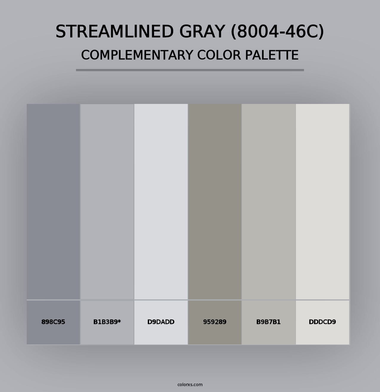 Streamlined Gray (8004-46C) - Complementary Color Palette