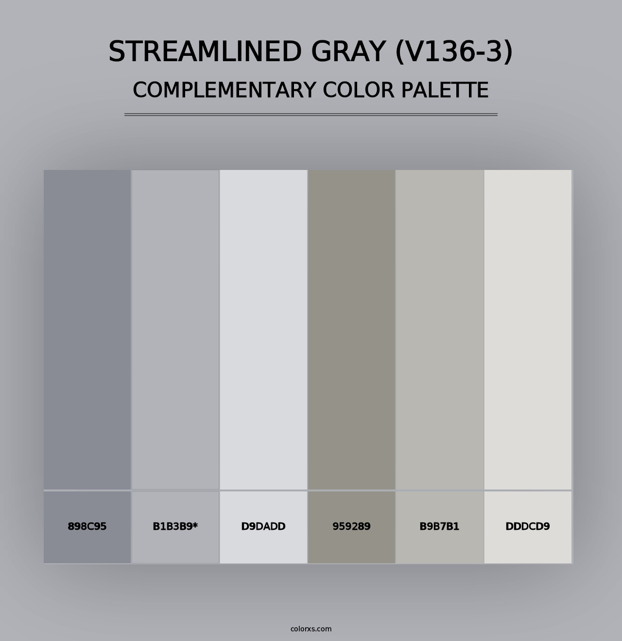 Streamlined Gray (V136-3) - Complementary Color Palette