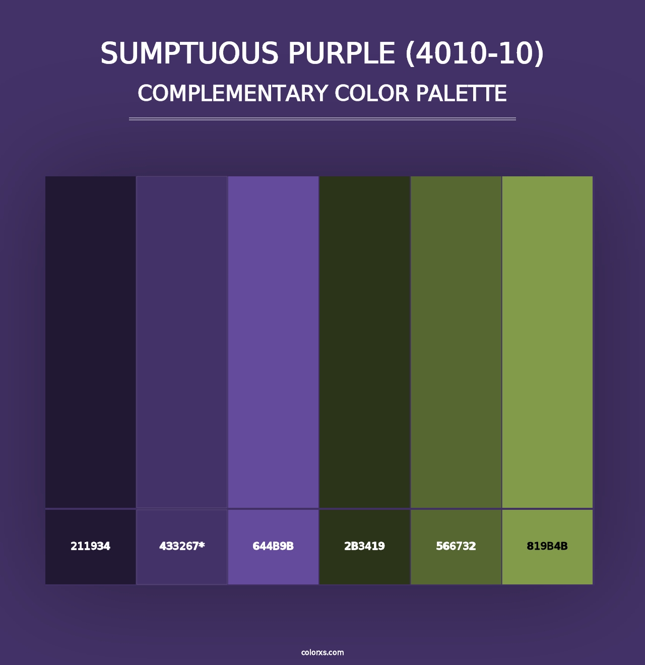 Sumptuous Purple (4010-10) - Complementary Color Palette