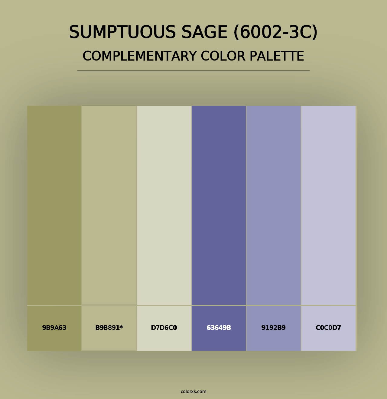 Sumptuous Sage (6002-3C) - Complementary Color Palette