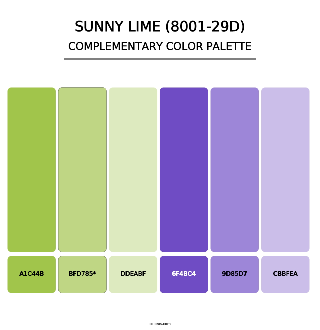 Sunny Lime (8001-29D) - Complementary Color Palette