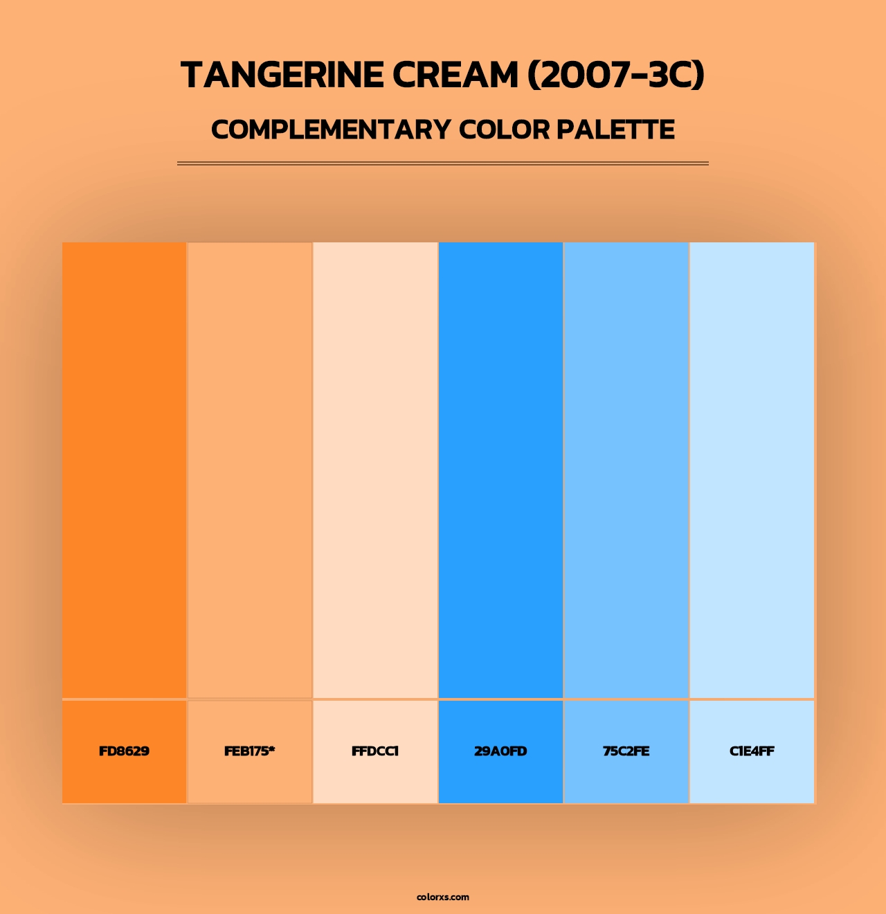 Tangerine Cream (2007-3C) - Complementary Color Palette