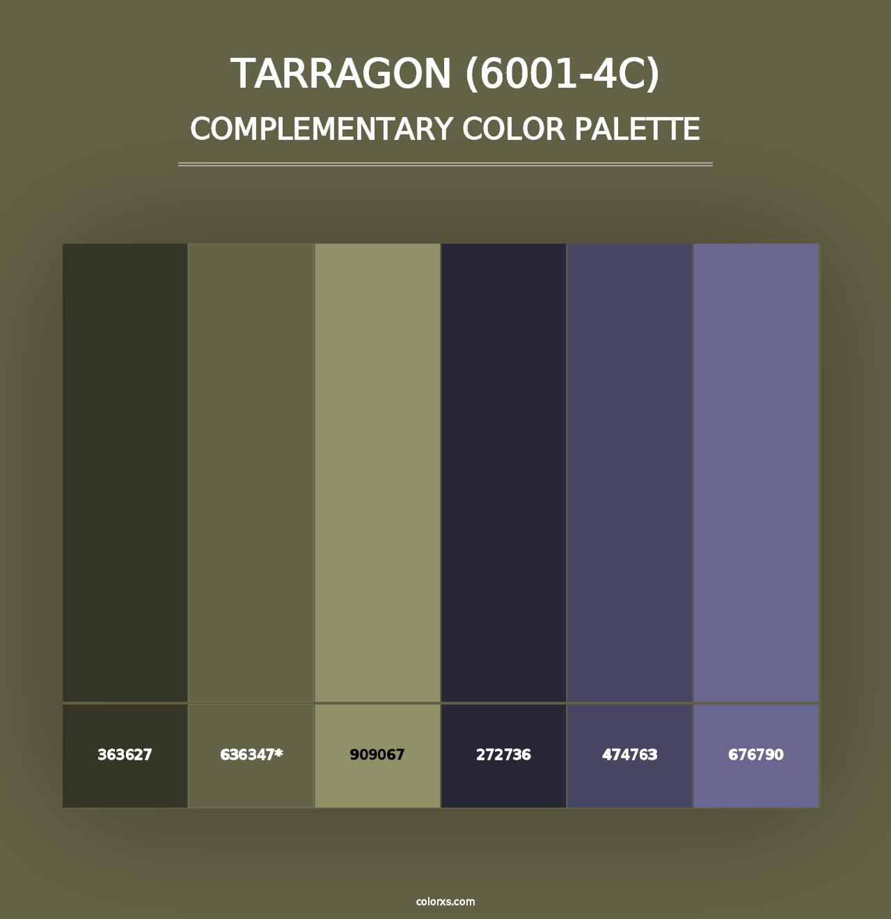 Tarragon (6001-4C) - Complementary Color Palette