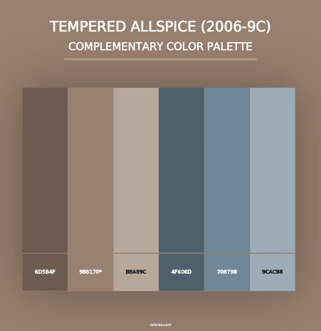 Tempered Allspice (2006-9C) - Complementary Color Palette