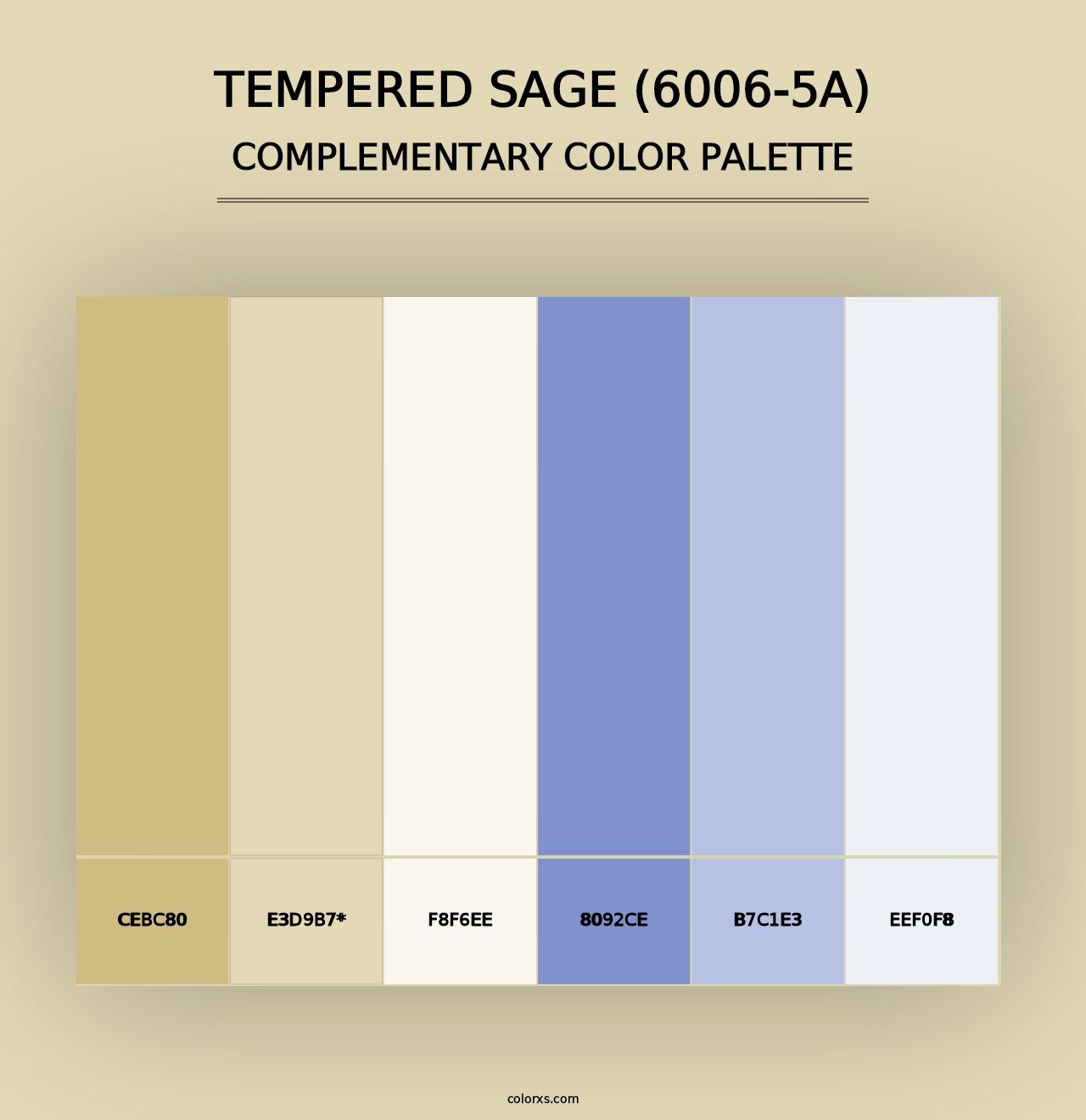 Tempered Sage (6006-5A) - Complementary Color Palette