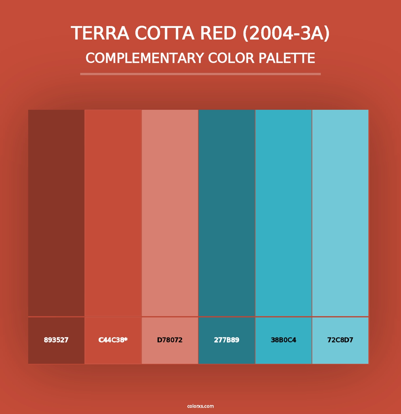 Terra Cotta Red (2004-3A) - Complementary Color Palette