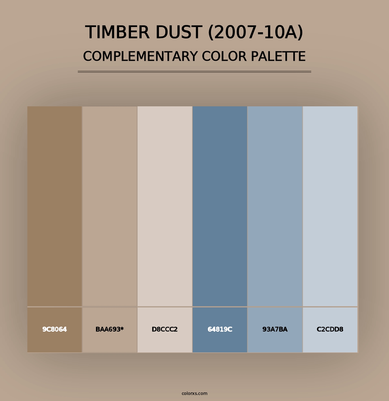 Timber Dust (2007-10A) - Complementary Color Palette