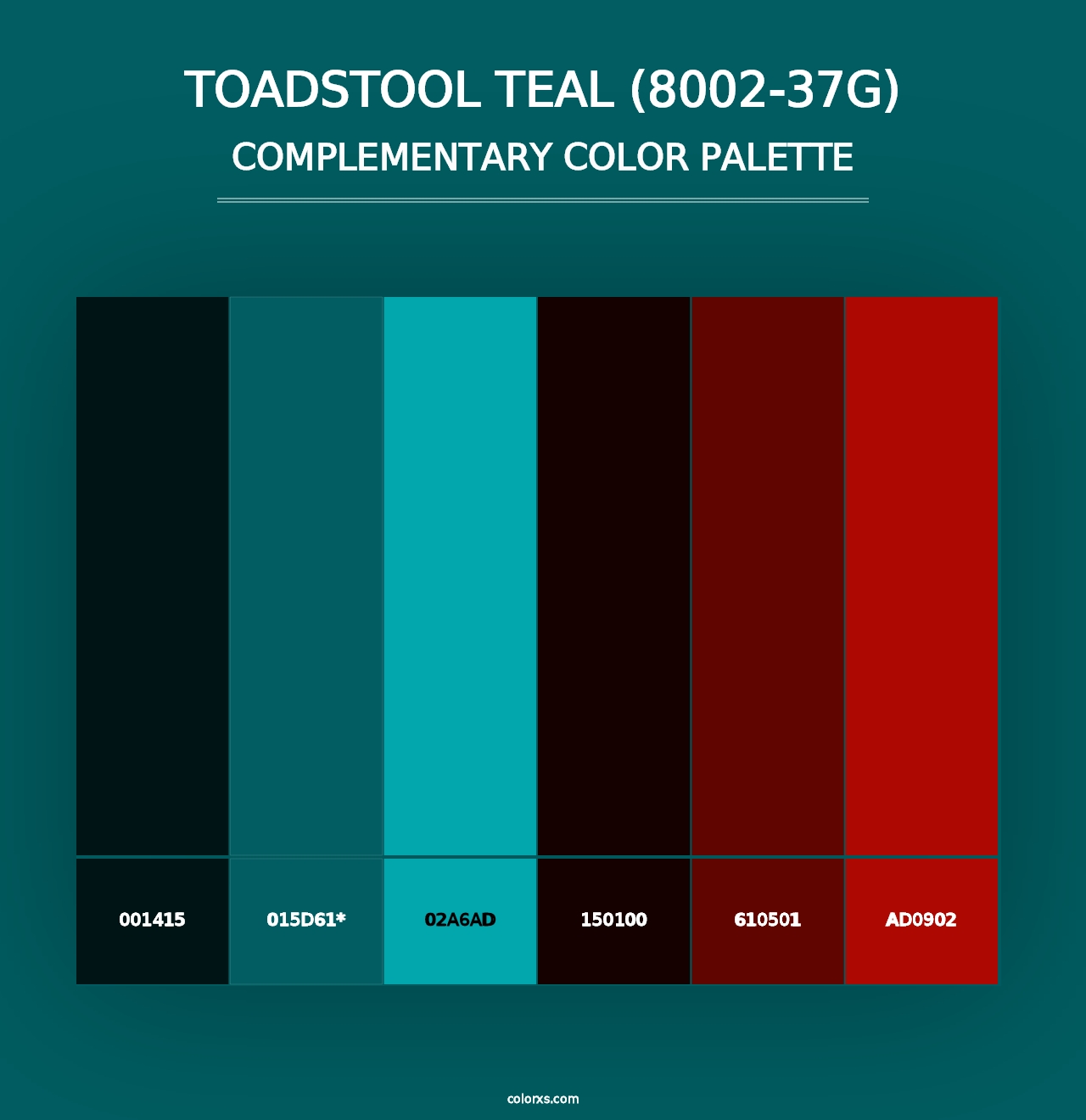 Toadstool Teal (8002-37G) - Complementary Color Palette