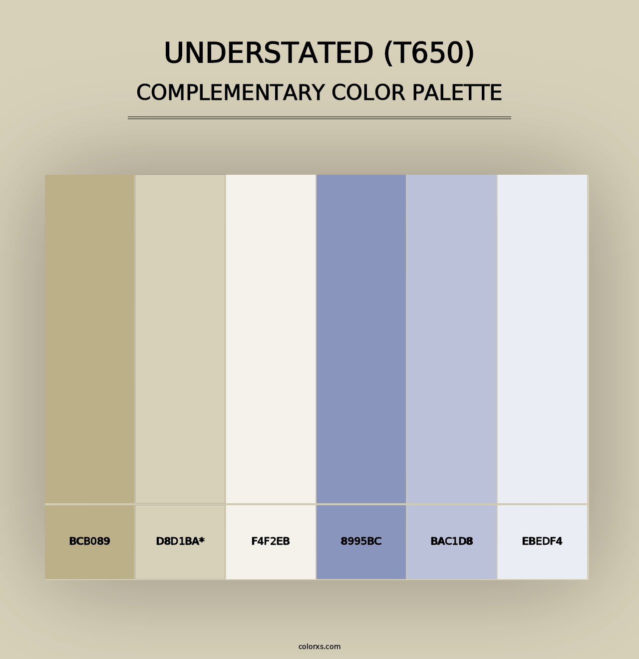 Understated (T650) - Complementary Color Palette