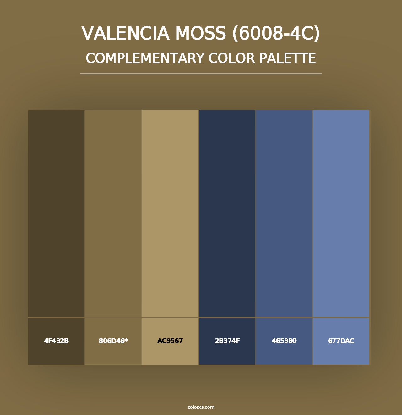 Valencia Moss (6008-4C) - Complementary Color Palette