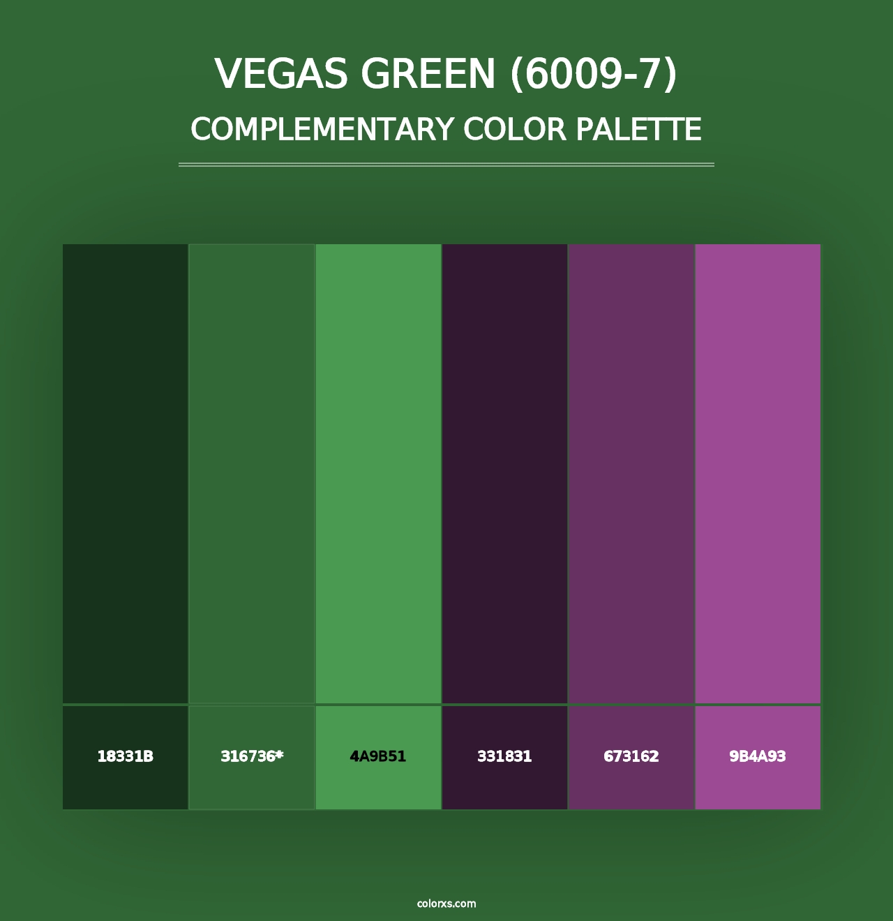 Vegas Green (6009-7) - Complementary Color Palette