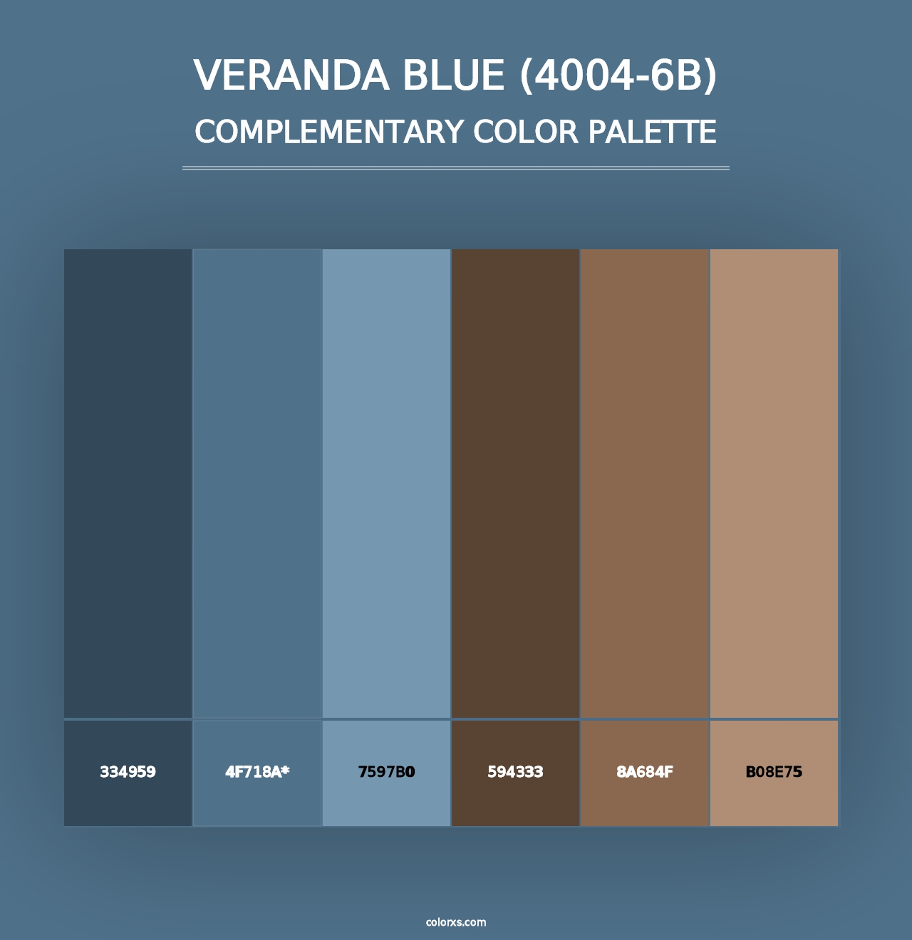 Veranda Blue (4004-6B) - Complementary Color Palette