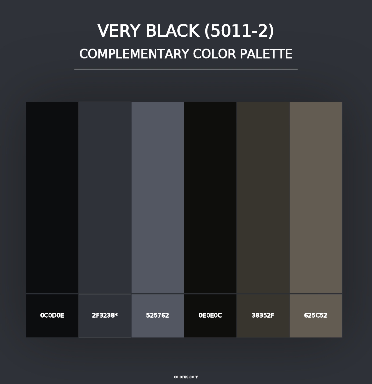 Very Black (5011-2) - Complementary Color Palette